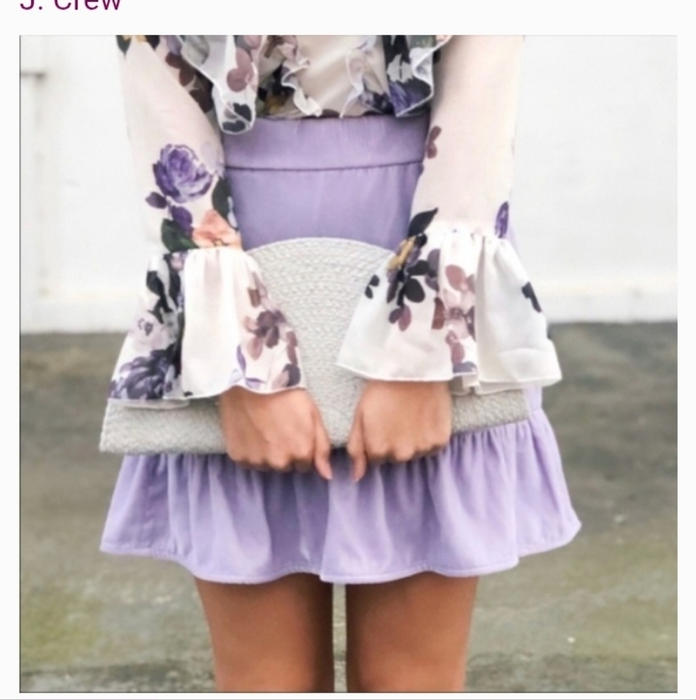 J. Crew Peplum Velvet Skirt Nwt In Thistle Purple